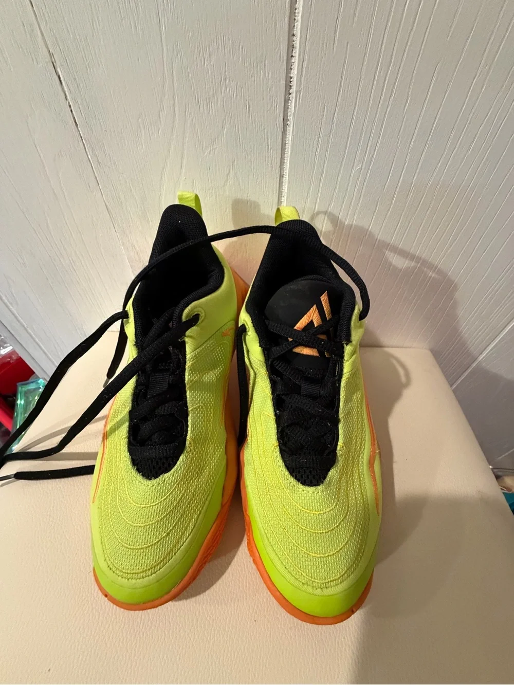 Neon Yellow & Orange Kids Athletic Sneakers - Lightweight Comfort